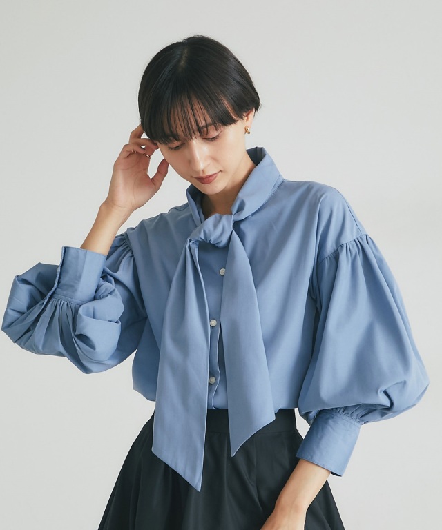 11月9日オフィシャルサイト限定少量再販！【宮本茉由さんカタログ着用】ボウタイブラウス