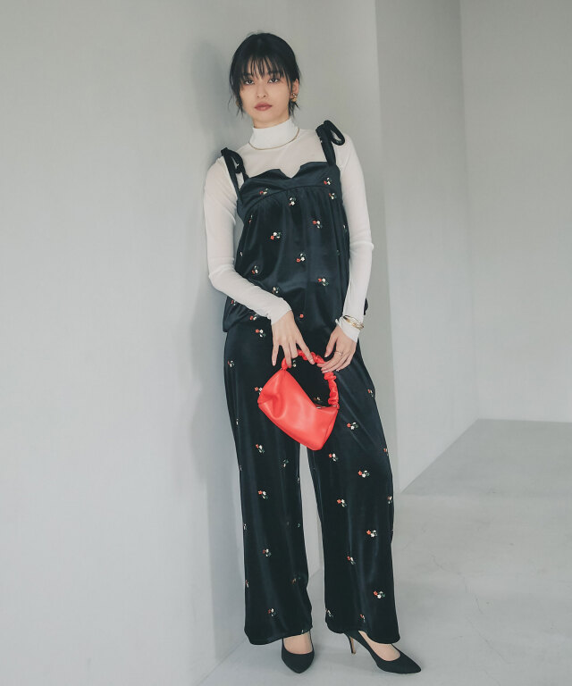 フラワーベロアビスチェ