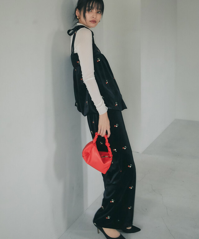 フラワーベロアビスチェ