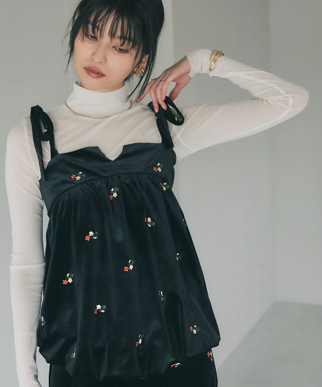 フラワーベロアビスチェ