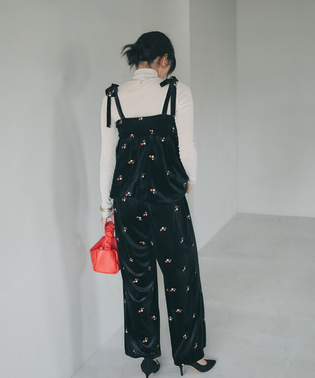 フラワーベロアビスチェ