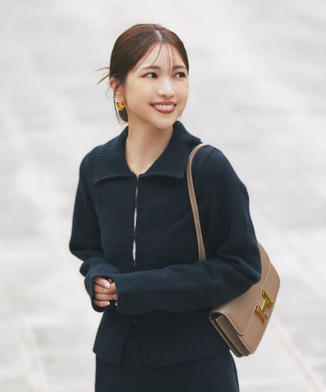 マシェリコラボ】フロントスキッパーニット