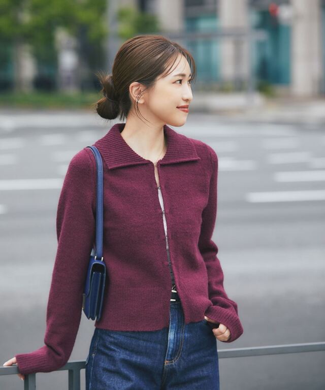 マシェリコラボ】フロントスキッパーニット