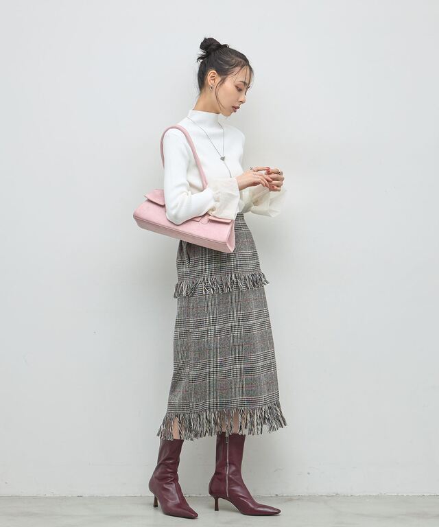 メッシュフレアスリーブニット