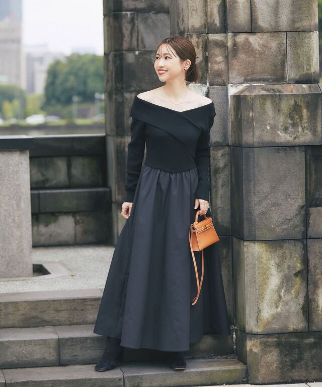 マシェリコラボ】ドッキングオフショルワンピース