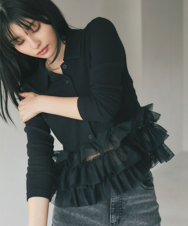 チュールティアードヘムトップス