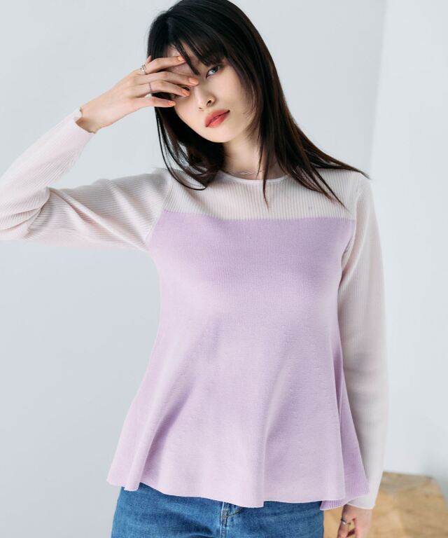 ビスチェ切替ニットチュニック