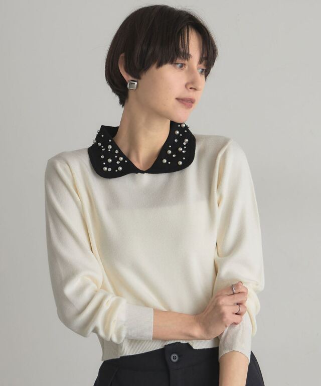 ヴィンテージビジューニット ROPE' PICNIC（ロペ ピクニック） ニット セーター ビジューニットプル