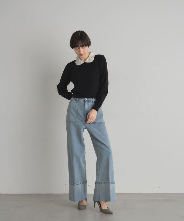 ビジューカラーニット