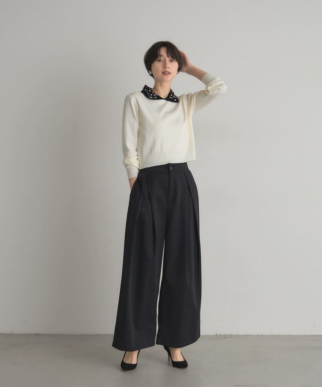 ビジューカラーニット