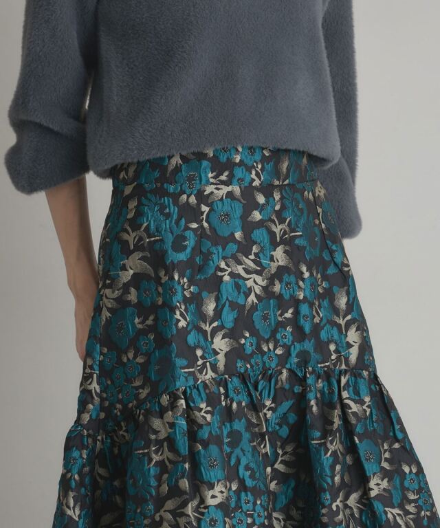 フラワージャガードスカート