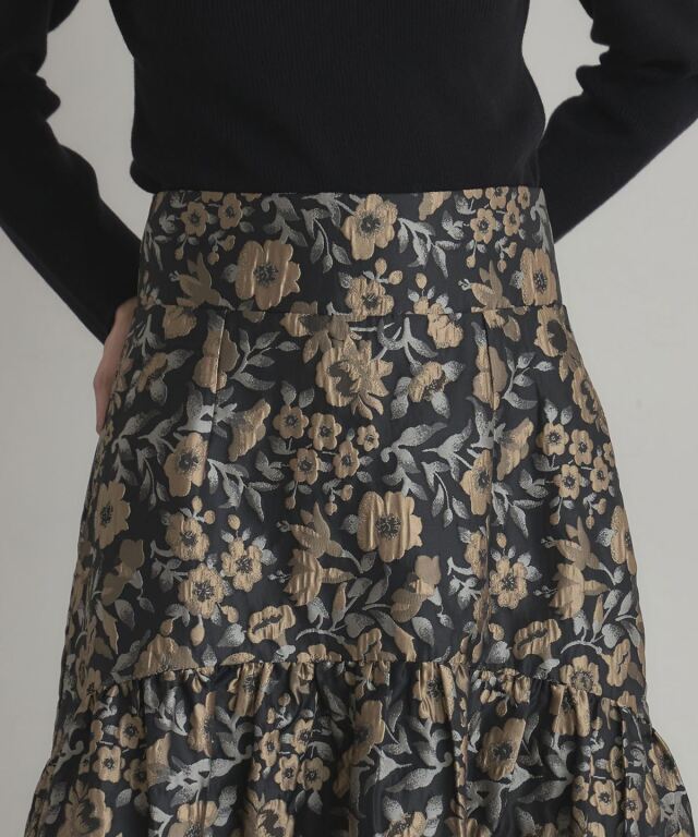 フラワージャガードスカート