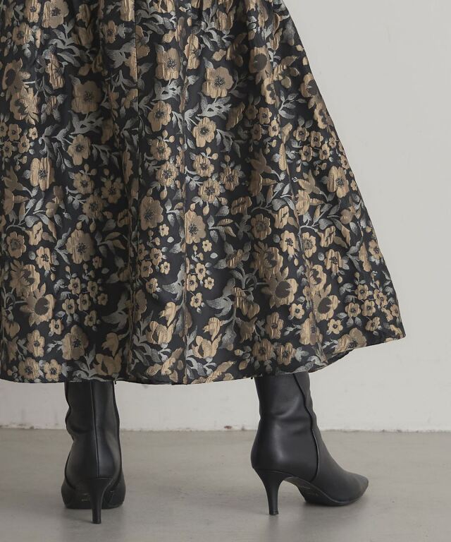 フラワージャガードスカート