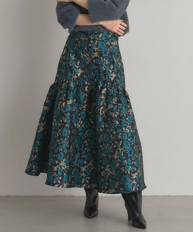 フラワージャガードスカート