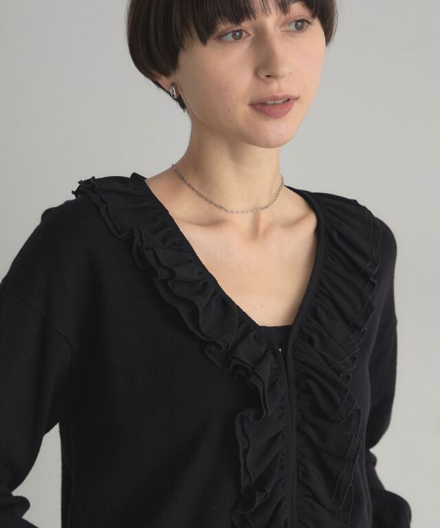 シフォンフリルカーディガン