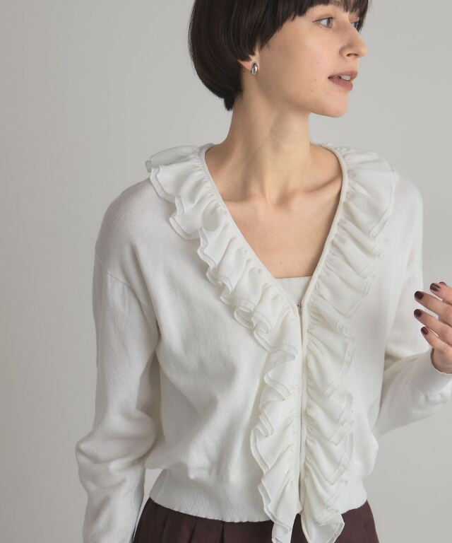 シフォンフリルカーディガン