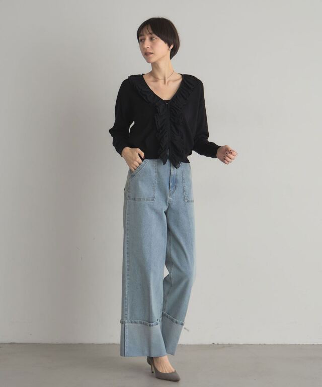 シフォンフリルカーディガン