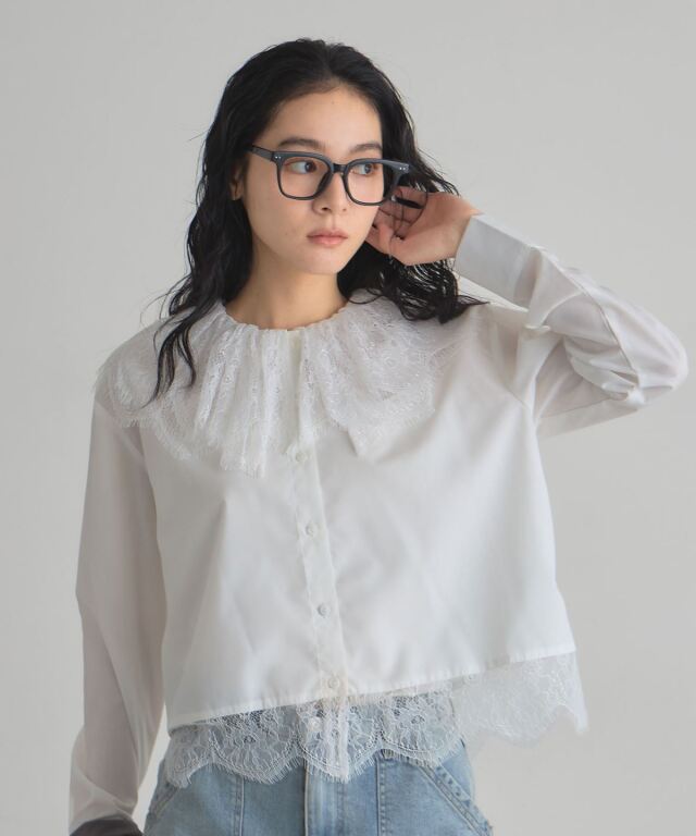 レースカラーブラウス