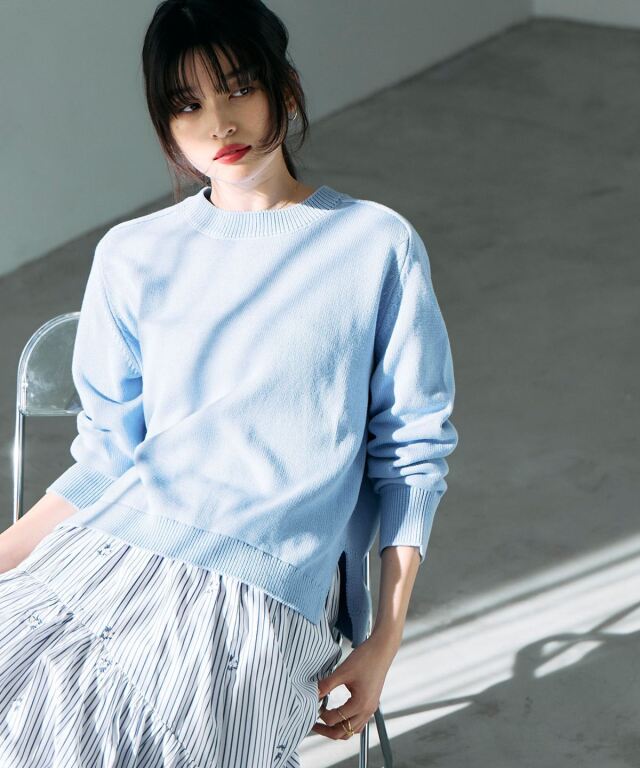 コットンクルーニット