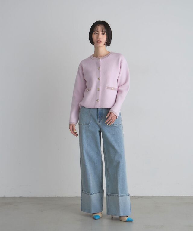 美香さん着用】ゴールドボタンニットジャケット