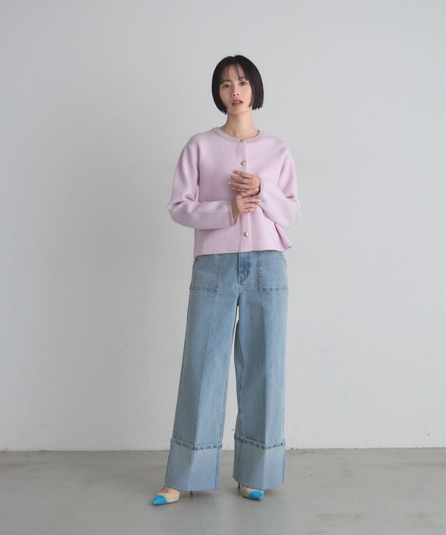 美香さん着用】ゴールドボタンニットジャケット