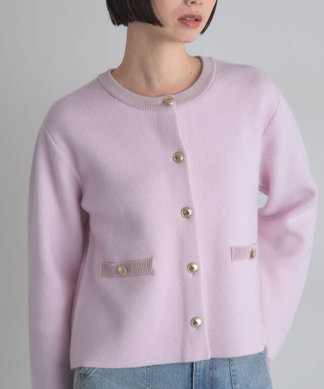 美香さん着用】ゴールドボタンニットジャケット