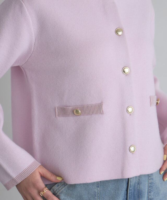 美香さん着用】ゴールドボタンニットジャケット