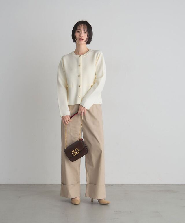 美香さん着用】ゴールドボタンニットジャケット