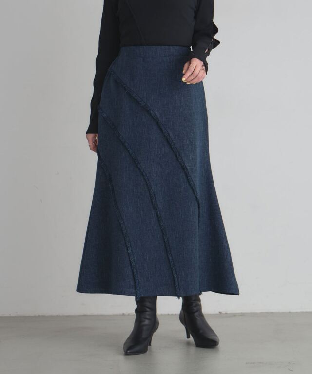 美香さん着用】ツイードタイトフレアスカート（セットアップ対応可）