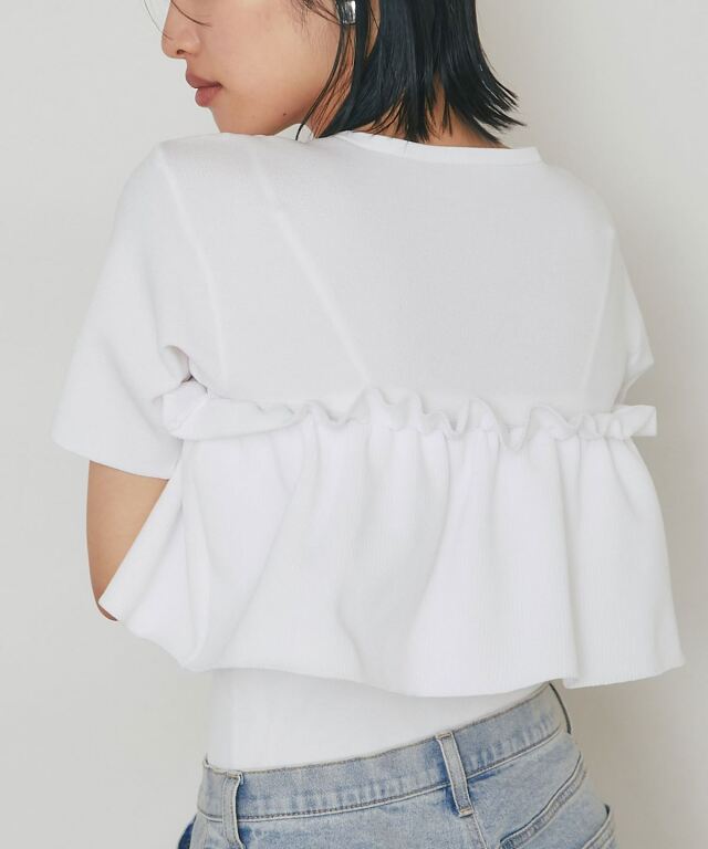 OBLI オブリ　ホワイトフリルニット☆新品☆ プリーツチュールフリルニット(ニット)｜トップス｜FRAY I.D（フレイ