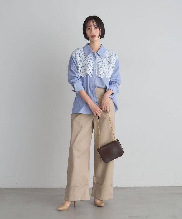 あみ様 S 美香さん着用】ケミカルレースブラウス