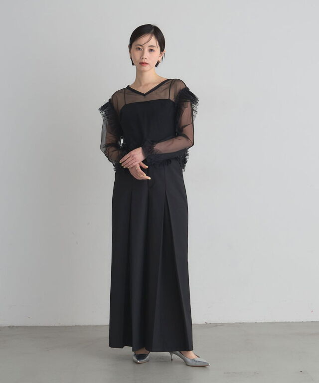 【2026 AUTUMN SALE】前後2WAYフリルチュールシアートップス＊SALE品につき返品/交換/注文確定後の変更キャンセル不可＊