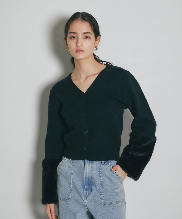 その他 CUOREA 美香さん着用】袖ファー付きカーディガン