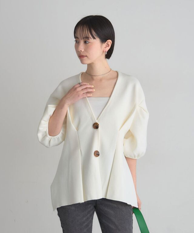 美香さん着用】タックインペプラムニット