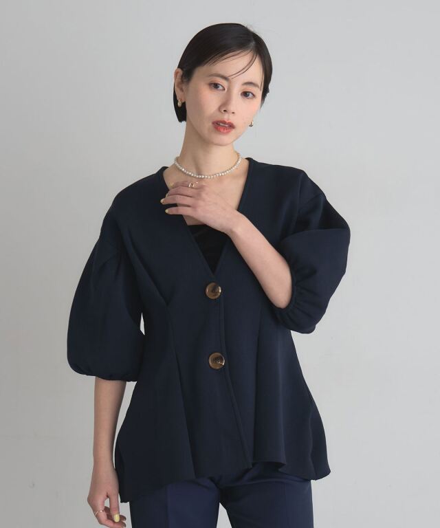 美香さん着用】タックインペプラムニット