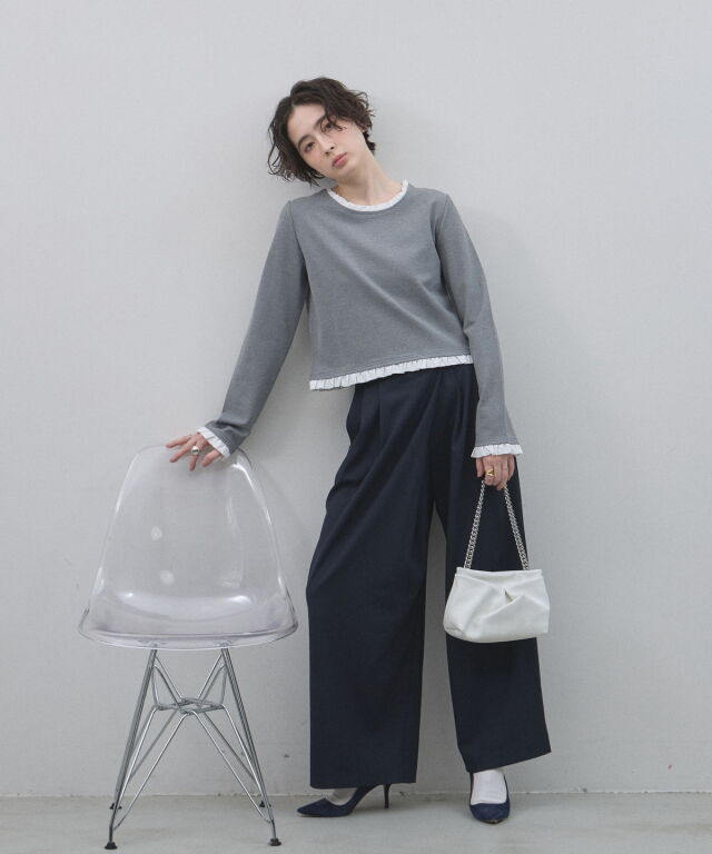 フリルヘムカットソー