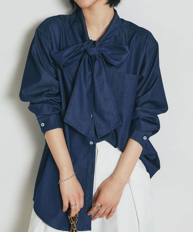 まーさん専用 ビックリボンデニムシャツ