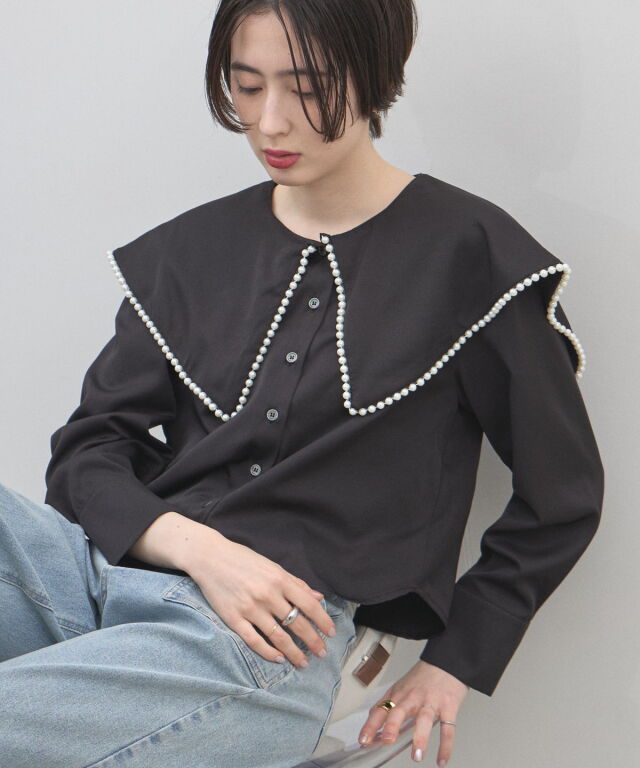 【ルクア企画】パールカラーブラウス※店舗販売はルクア店のみになります
