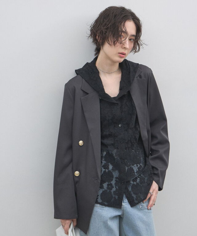 フラワーレースフーディージャケット