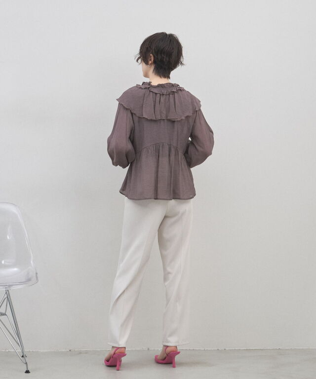 オフィシャルサイト限定】フラワーフリルスリーブトップス