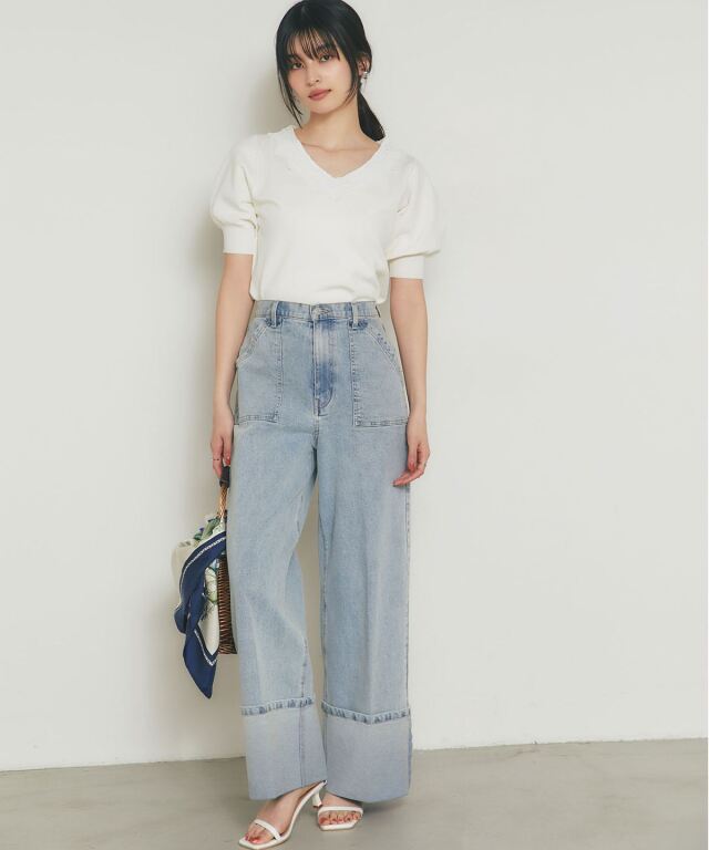 【新品】Danny&amp;Anne レーストリムVネックニット FRAY I.D（フレイアイディー）の「レーストリムVネックプルオーバー