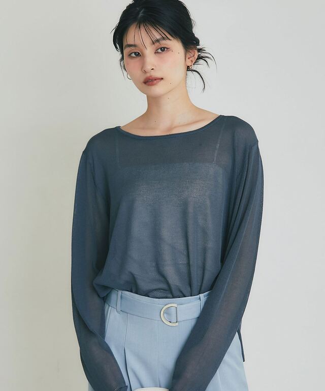接触冷感・UVカット・花粉ブロック・ウォッシャブル】ボートネック