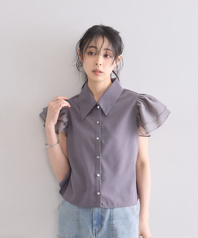 のじゃ 美香さん着用】シアーフレア袖ブラウス