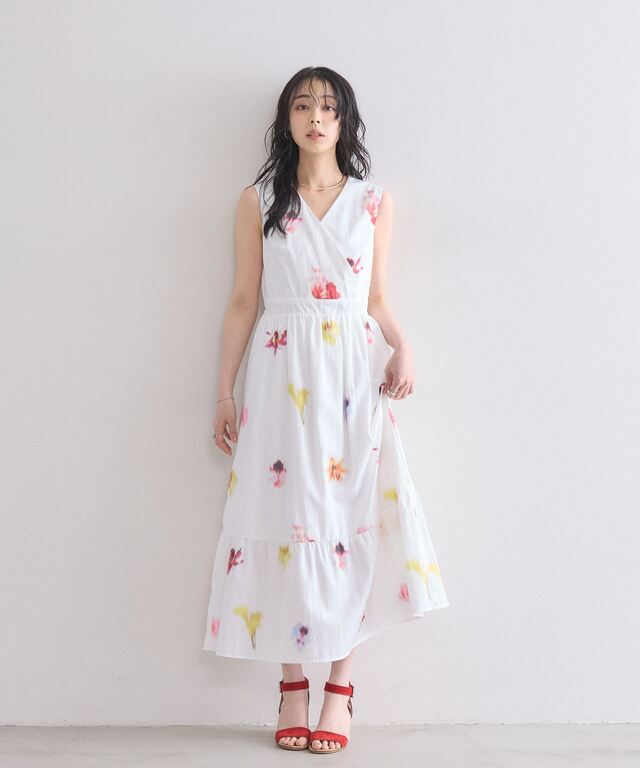 美香さん着用】ブラードフラワーカシュクールワンピース