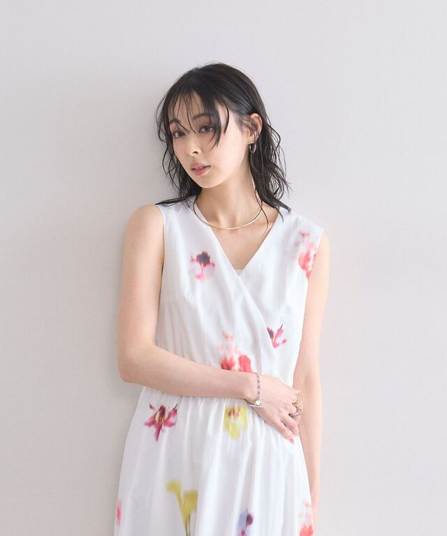 美香さん着用】ブラードフラワーカシュクールワンピース