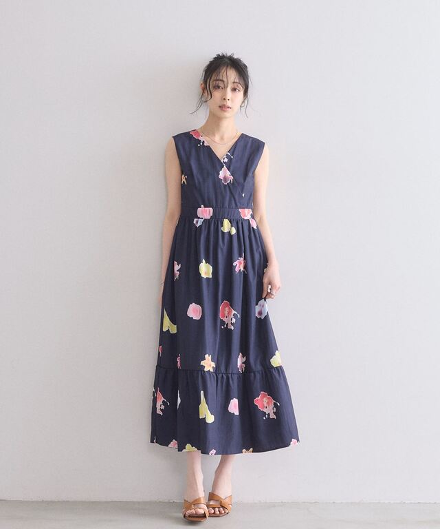 美香さん着用】ブラードフラワーカシュクールワンピース