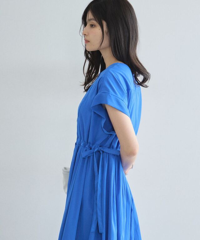 林田岬優さん着用】サイドリボンブザムシャツワンピース