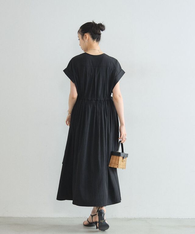林田岬優さん着用】サイドリボンブザムシャツワンピース