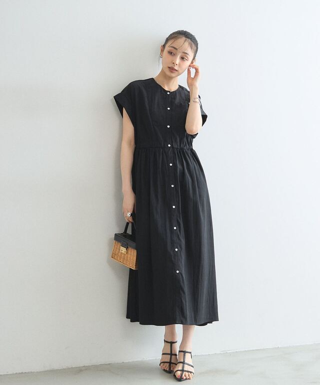 林田岬優さん着用】サイドリボンブザムシャツワンピース