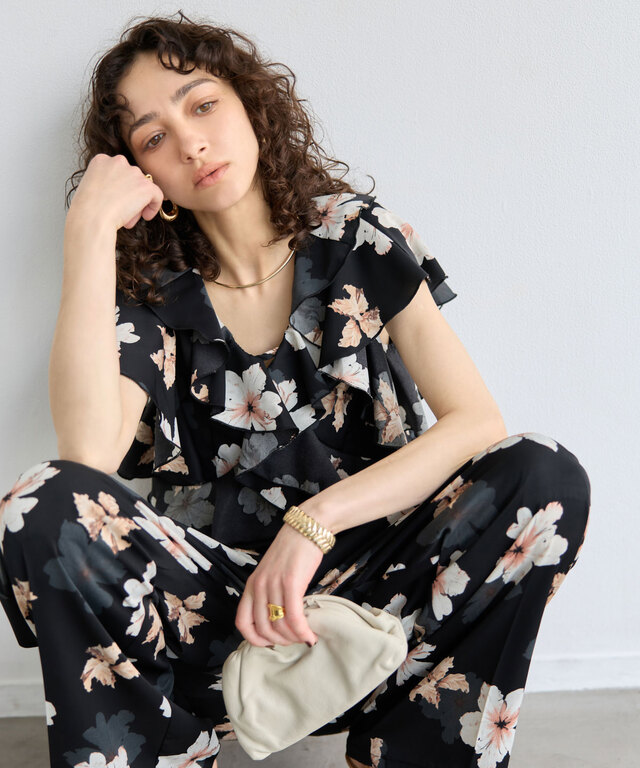 Paul Smith Floral Print イージーパンツ ブラック M フラワープリントタックイージーパンツ